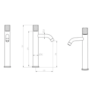 Смеситель для раковины Boheme Stick Touch 122-NB.2 никель брашированный