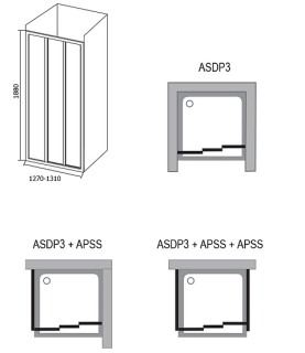 Душевая дверь Ravak Supernova ASDP3-130 00VJ010211 Pearl профиль белый