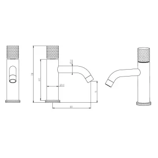 Смеситель для раковины Boheme Stick Spirale 121-MG.4 золото матовое