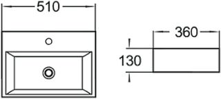 Раковина накладная SantiLine SL-1006 51см белый