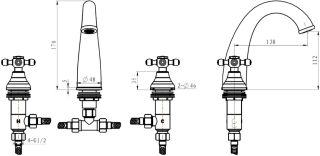 Смеситель для раковины Boheme Camelia золото 317-Camelia