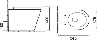 Унитаз приставной SantiLine SL-5020MB безободковый чёрный матовый