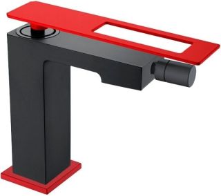 Смеситель для биде Boheme Q чёрный/красный 146-BR
