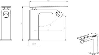 Смеситель для биде Boheme Q золото/чёрный 146-GB