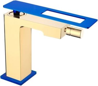 Смеситель для биде Boheme Q золото/синий 146-GUW