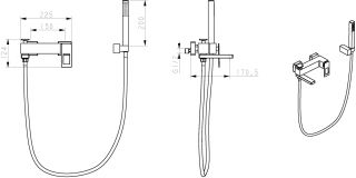 Смеситель для ванны Boheme Q чёрный/синий 143-BUV