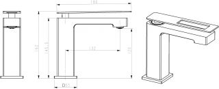 Смеситель для раковины Boheme Q золото/синий 141-GUW