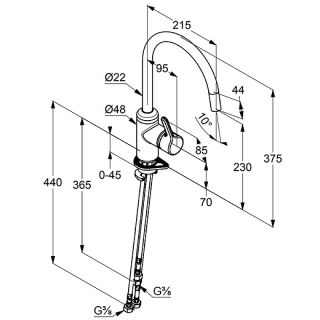 Смеситель для кухни Kludi Bingo Star хром 428090578