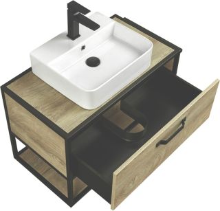 Тумба под раковину Акватон Лофт Фабрик 80см дуб эндгрейн 1A242401LTDU0