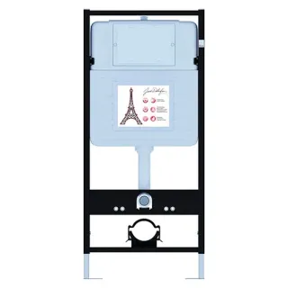 Инсталляция Jacob Delafon E21750RU-BL с безободковым унитазом Rodin+ сиденье с микролифтом клавиша смыва чёрная матовая