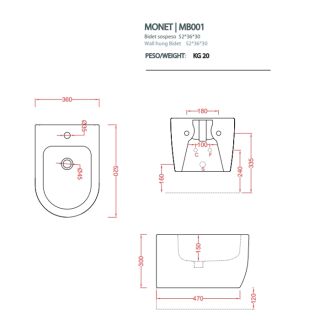 Биде Artceram Monet MNB001 17 00 черное
