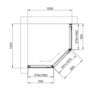 Душевой уголок Timo T35R 100x100 см правый чёрный