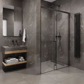 Душевая дверь в нишу Timo T56L 120 см левая чёрный