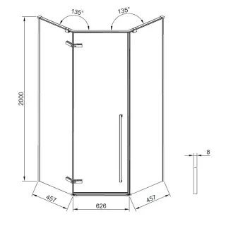 Душевой уголок Timo T70 90x90 см чёрный