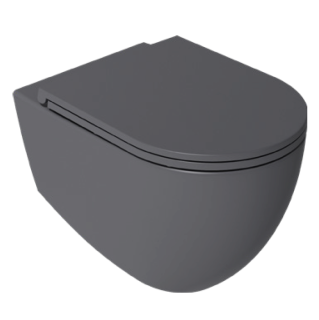 Подвесной унитаз Isvea Infinity 10NF02001SV-2C безободковый крышка микролифт антрацит матовый