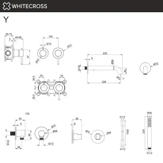 Смеситель встраиваемый  WHITECROSS YSET1240BL черный