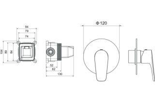 Смеситель для душа Aquatek Бетта AQ1166MB черный