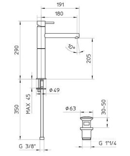 Смеситель для раковины Bossini Oki Z005303.030 хром