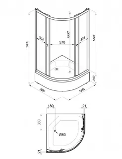 Душевая кабина Triton Вельвет Щ0000063057 90x90 см профиль белый стекло матовое