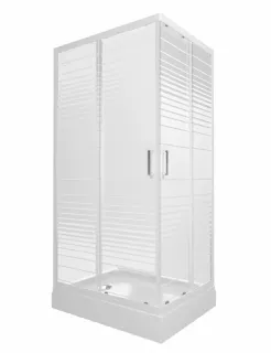 Душевой уголок Triton Фьюжн Щ0000064851 120x80 см профиль белый стекло с узором