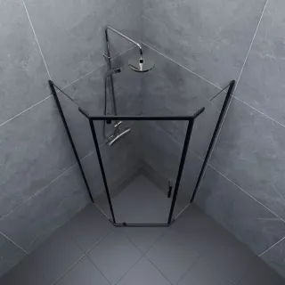 Душевой уголок Triton Дека Щ0000059783 90x90 см профиль чёрный стекло прозрачное