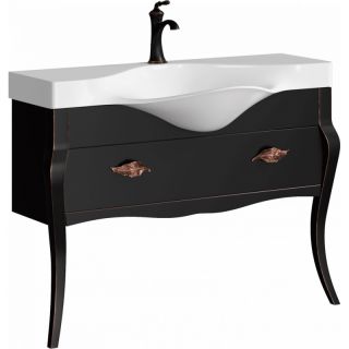 Напольная тумба под раковину Clarberg Borgia BOR0111BLK 115см чёрный/патина медь