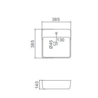 Накладная раковина Gappo GT205 38 см белый