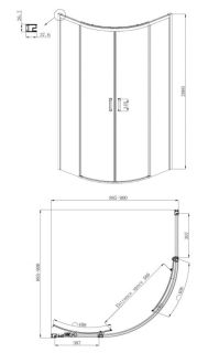 Душевой уголок Ambassador Queen 11011201Black 90x90см чёрный/прозрачное