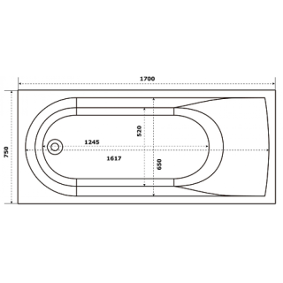 Ванна BAS ВА00022 Марбея 170х75 см белая