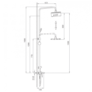 Душевая стойка Frap F24004 хром