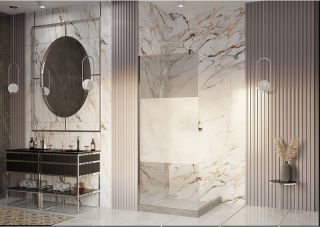 Душевая перегородка Ambassador Walk-in 15034128 90см хром/прозрачное с матовой полосой