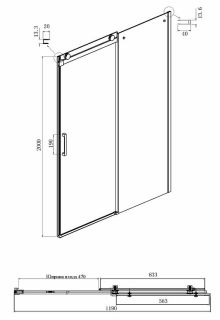 Душевая дверь Ambassador Benefit 19021101HX 120см хром/прозрачное