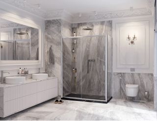 Душевой уголок Ambassador Forsa 17021120AX-80AX 140x80см хром/прозрачное