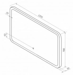 Зеркало с подсветкой Continent Demure ЗЛП252 с сенсорным выключателем 120см