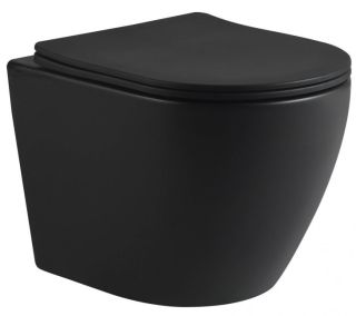 Унитаз подвесной SantiLine SL-5025MB безободковый чёрный матовый