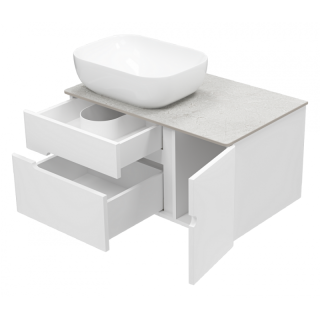 Подвесная тумба под раковину Misty Роял 80 см П-Роя-01080-011П2Я белый