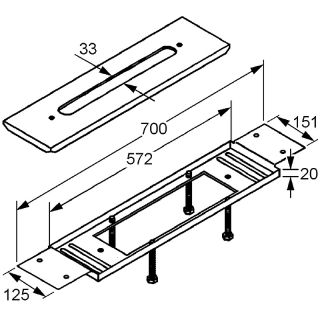 Монтажная панель Kludi Joop для смесителей на четыре отверстия 7614846-00