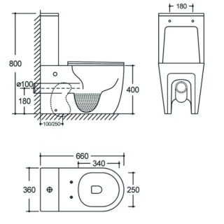 Унитаз-компакт Aquanet Cetus 3.0 Tornado 348004 белый