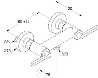 Смеситель для душа Kludi Nova Fonte Puristic 20710N215 сталь оружейная брашированная