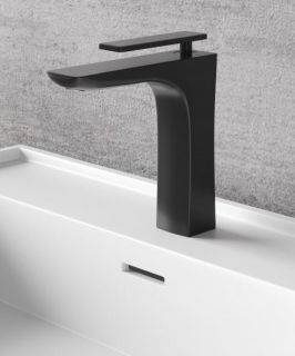 Смеситель для раковины NT Bagno Tirso NT7801 чёрный матовый