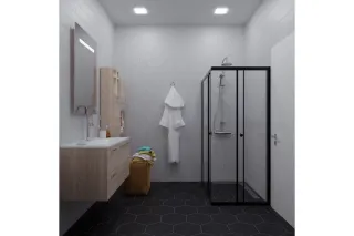 Душевой уголок Triton Вента Щ0000053749 120x80 см профиль чёрный стекло прозрачное