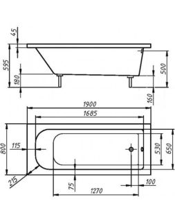Ванна из искусственного камня Фэма Стиль Виктория 190x80 см