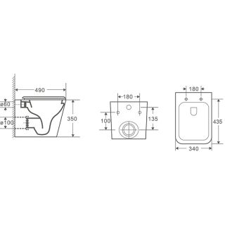 Унитаз CeramaLux 5171 подвесной с сиденьем Микролифт