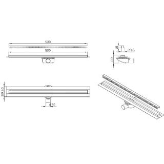 Душевой трап ALMAes Bajo BG50BL 50см чёрный матовый