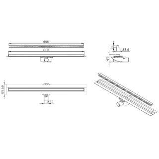 Душевой трап ALMAes Bajo BG60BL 60см чёрный матовый