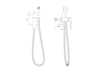 Гигиенический душ со смесителем Wonzon & Woghand Edge WW-88829003-MB чёрный матовый