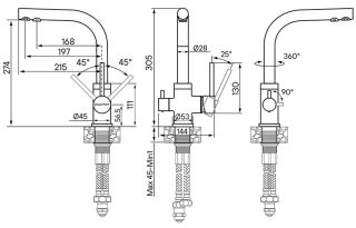 Смеситель для кухни Paulmark Essen Es213011-431BR белый/бронза