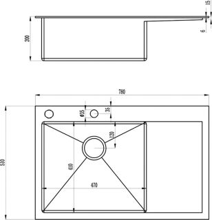 Мойка кухонная Zorg Inox RX RX-7851-L