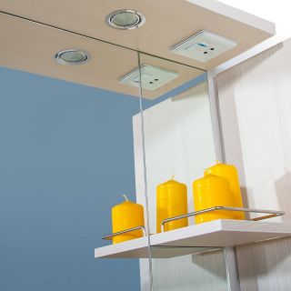 Зеркальный шкаф с подсветкой Бриклаер Бали 4627125412004 правый 62 см лиственница/белый