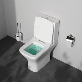 Унитаз напольный AM.PM Gem C908601SC безободковый с сиденьем микролифт белый